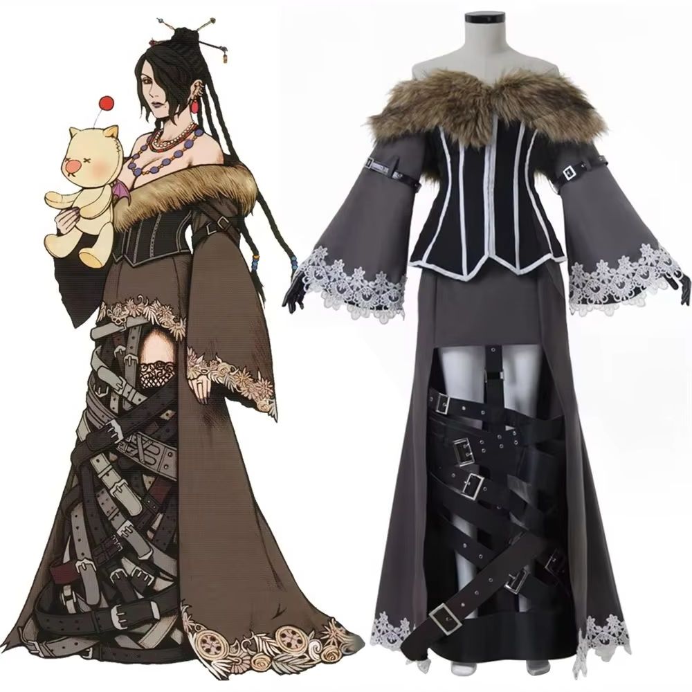 Retro Gaming Kit - Oyun FFX LuLu Cosplay Siyah Büyücü