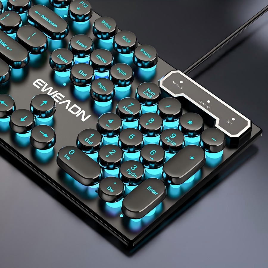 Retro Gaming Us - EWEADN Daktilo Oyun Klavyesi, 104 Tuş,